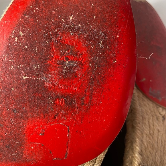 Christian Louboutin cadaques chukka ankle boots espadrille black 40 - Picture 8 of 8